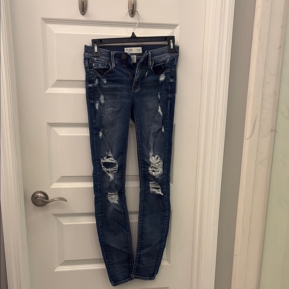 Mudd Blue Skinny Jeans with Distressed Details